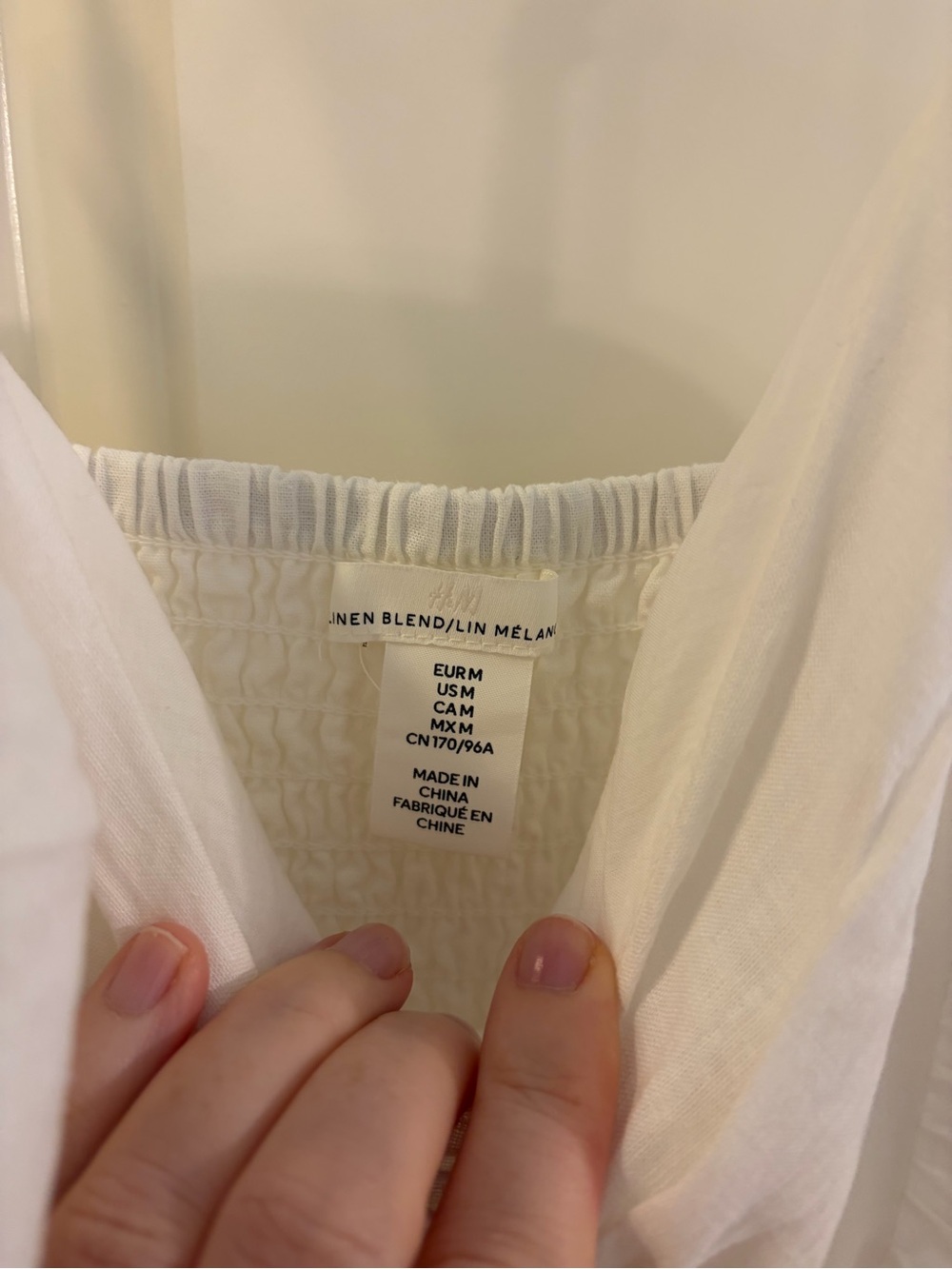 H&M White Ruffle Linen Blend Midi Dress with Spaghetti Straps - Picture 4 of 8